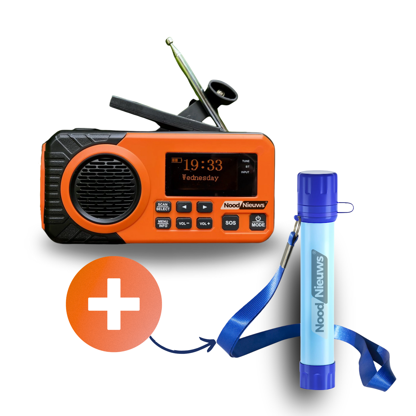 NoodNieuws® Pro – Noodradio met Powerbank en solar