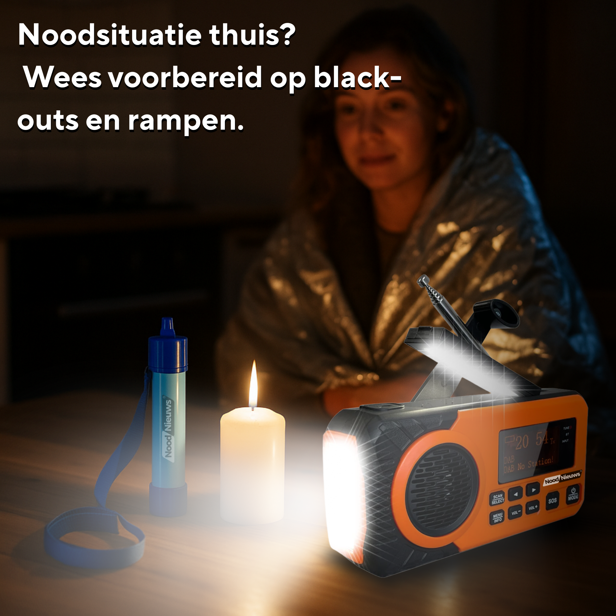 NoodNieuws® Explorer - Draagbare Noodradio - FM/AM/SW - 4000mAh