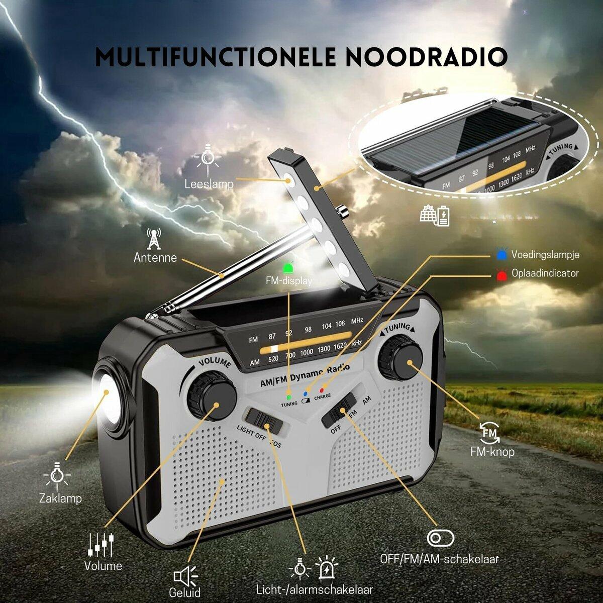 NoodNieuws® Core - Draagbare Noodradio - FM/AM - 3000mAh