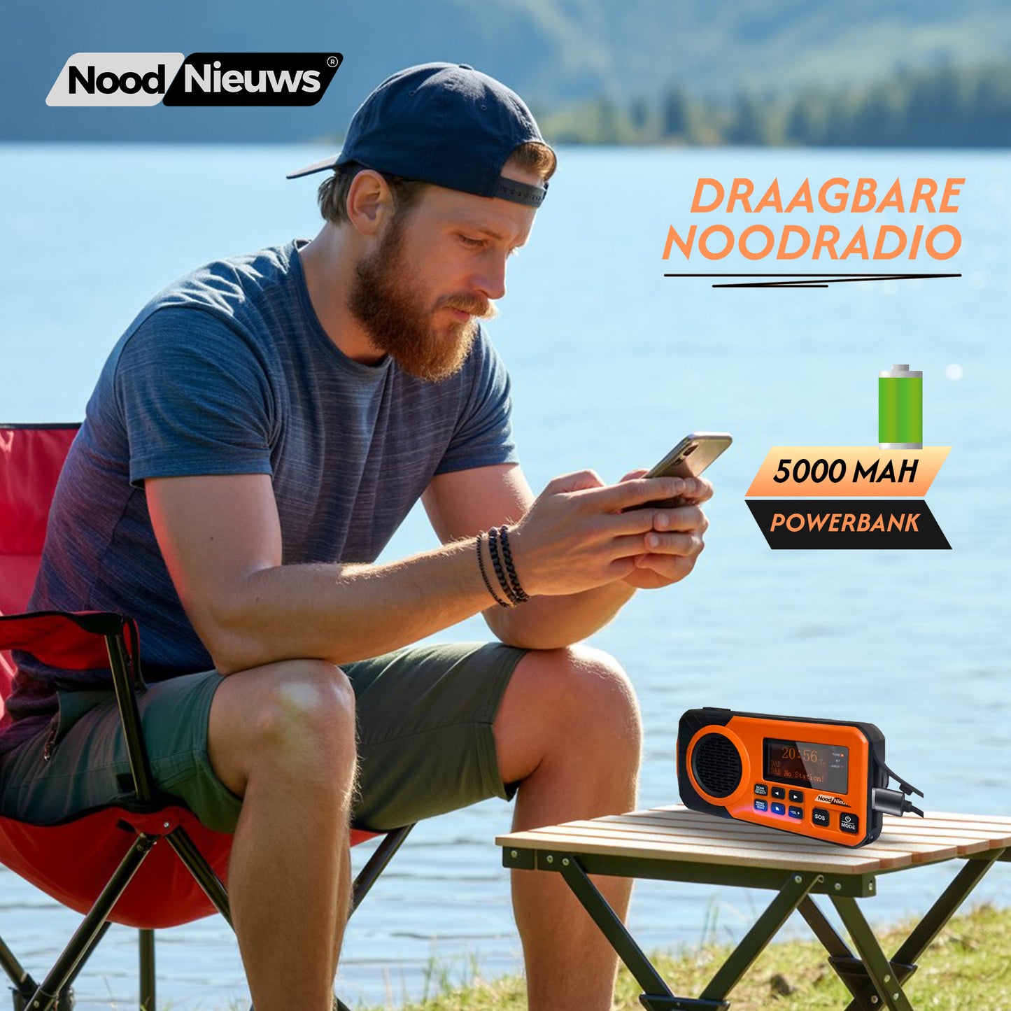 NoodNieuws® Pro – Noodradio met Powerbank en solar