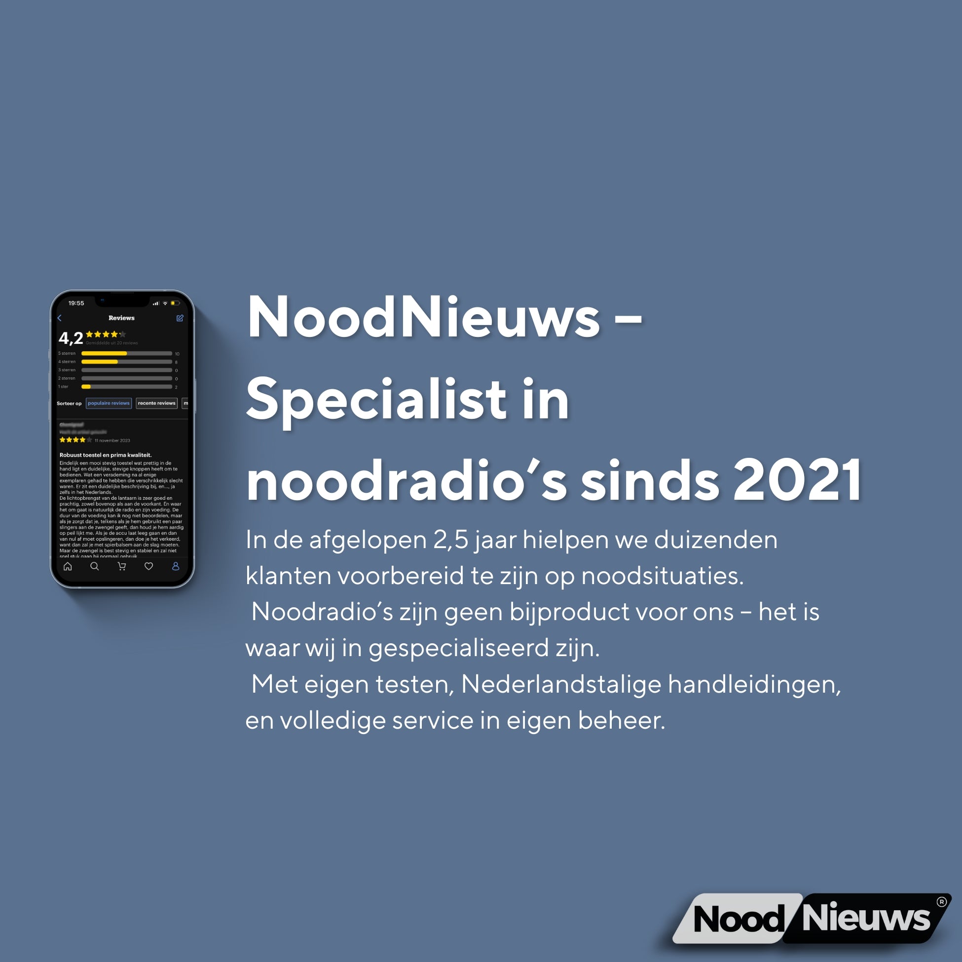 NoodNieuws® Pro - Draagbare Noodradio - DAB+/ FM / BT - 5000mAh