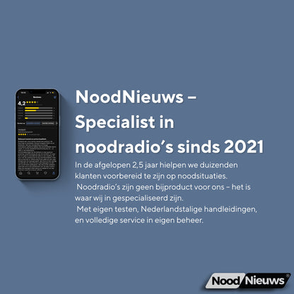 NoodNieuws® Pro - Draagbare Noodradio - DAB+/ FM / BT - 5000mAh