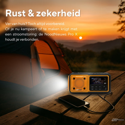 NoodNieuws® Pro - Draagbare Noodradio - DAB+/ FM / BT - 5000mAh