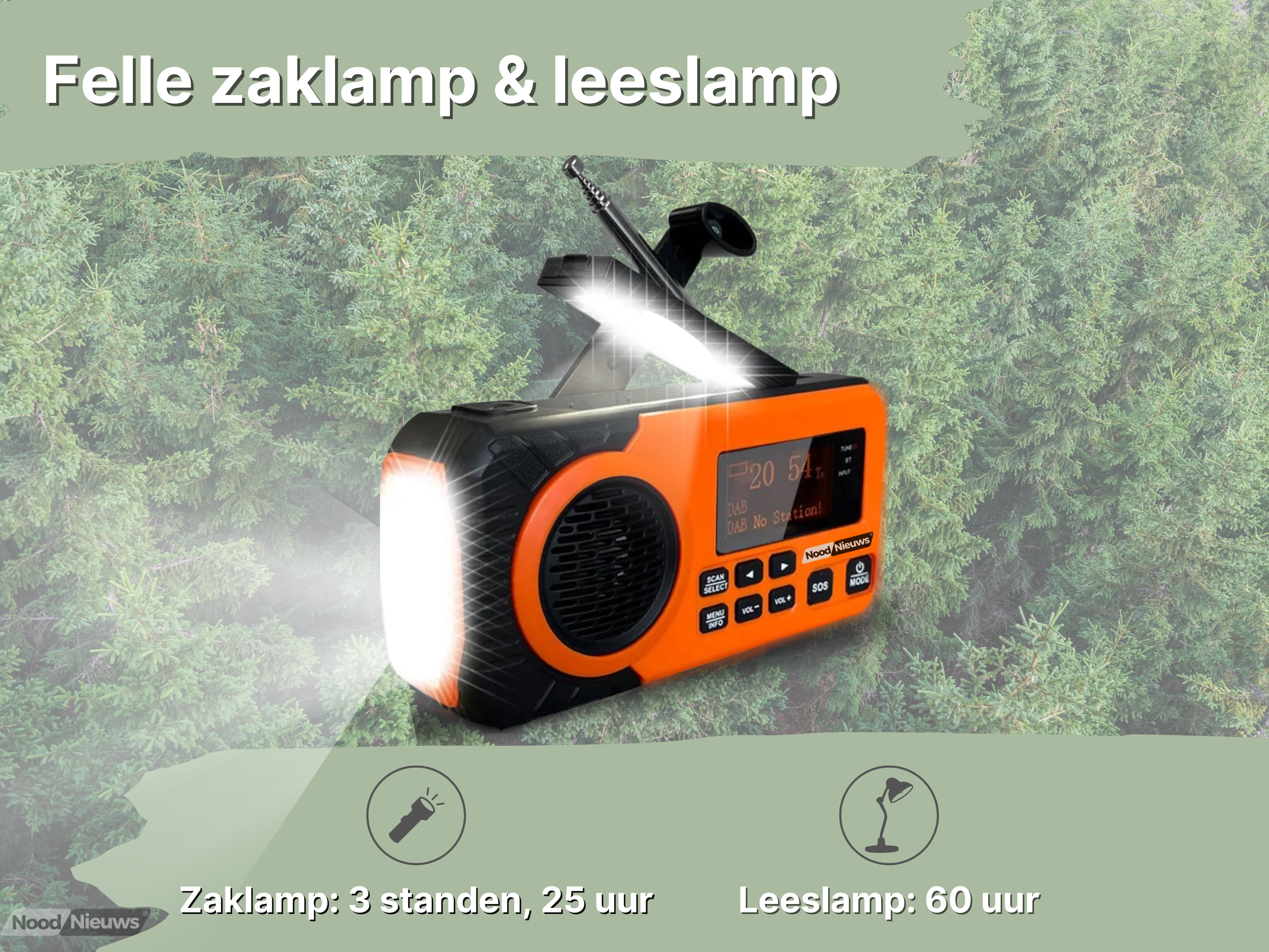 NoodNieuws Pro - Draagbare Noodradio - DAB+/ FM - 5000mAh