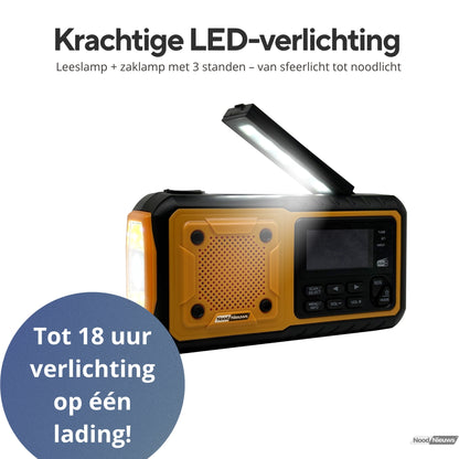 NoodNieuws® Pro - Draagbare Noodradio - DAB+/ FM / BT - 5000mAh