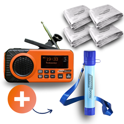 NoodNieuws® Pro – Noodradio met Powerbank en solar