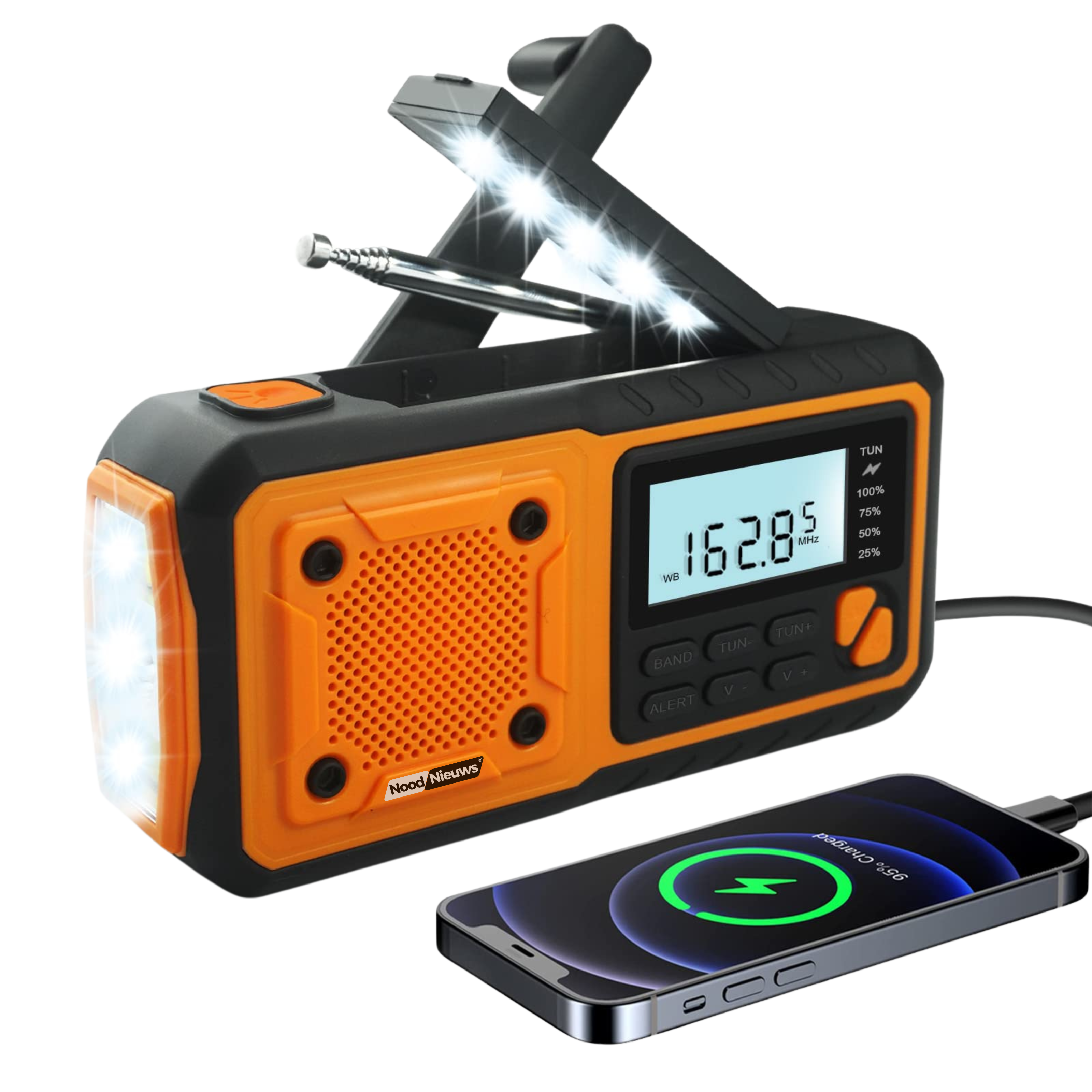 NoodNieuws Explorer - Draagbare Noodradio - FM/AM/SW - 4000mAh