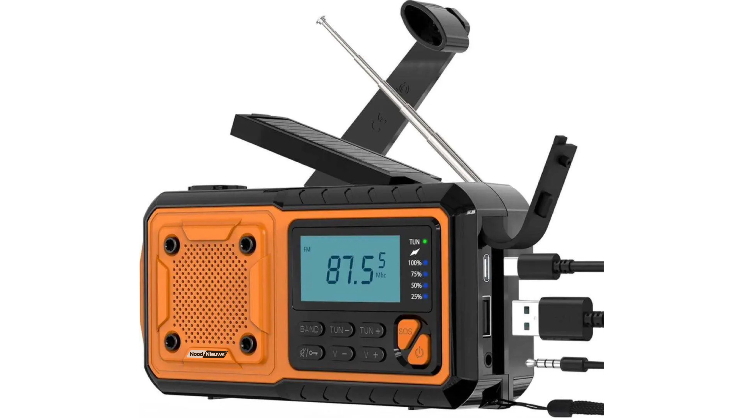 NoodNieuws Explorer - Draagbare Noodradio - FM/AM/SW - 4000mAh