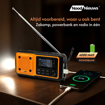 NoodNieuws® Explorer – Noodradio (FM/AM/SW, 4000mAh)